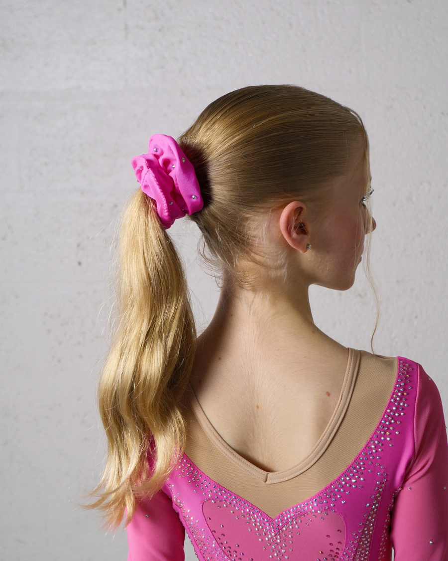 Chouchou Hooje rose en tissu doux pour gymnastique
